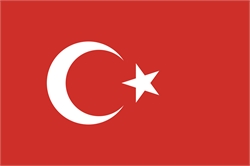 [ai] The flag of Turkey featuring a red background with a white crescent moon and a star.